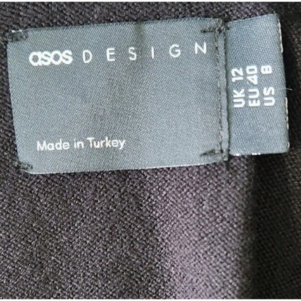 Asos Design Dress Women's Size‎ 8 Black Sheer Sides - Picture 3 of 7